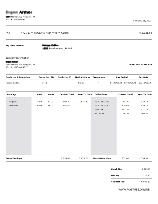 The Latest updated paystub generator - Online Free Pay Stub Generator